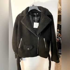 Missguided Faux Shearling Aviator Jacket